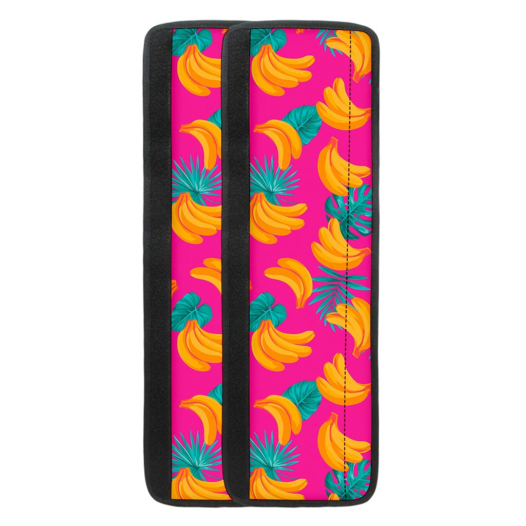 Pink Tropical Banana Pattern Print Refrigerator Handle Covers