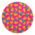 Pink Tropical Banana Pattern Print Round Blanket