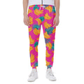 Pink Tropical Banana Pattern Print Joggers