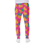 Pink Tropical Banana Pattern Print Scuba Joggers