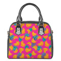Pink Tropical Banana Pattern Print Shoulder Handbag