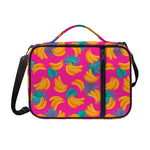 Pink Tropical Banana Pattern Print Shoulder Strap Bible Bag