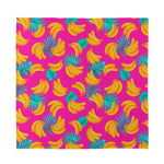 Pink Tropical Banana Pattern Print Silk Bandana