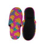 Pink Tropical Banana Pattern Print Slippers