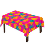 Pink Tropical Banana Pattern Print Tablecloth