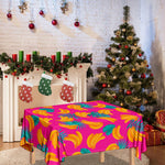 Pink Tropical Banana Pattern Print Tablecloth