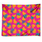 Pink Tropical Banana Pattern Print Tapestry