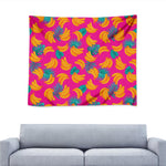 Pink Tropical Banana Pattern Print Tapestry