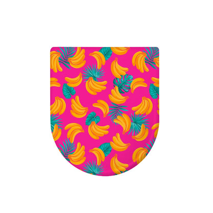 Pink Tropical Banana Pattern Print Toilet Lid Cover