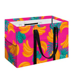 Pink Tropical Banana Pattern Print Utility Tote Bag