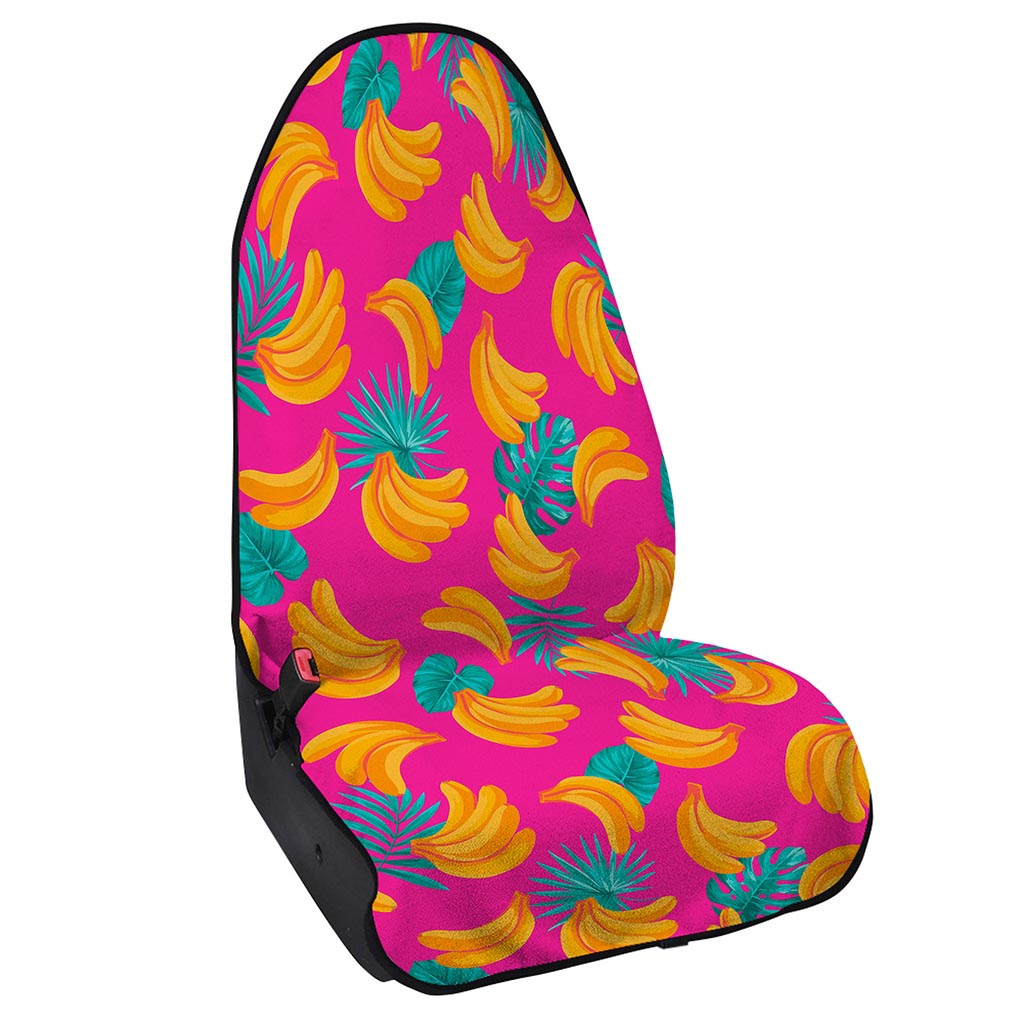 Pink Tropical Banana Pattern Print Waterproof Car Seat Cover