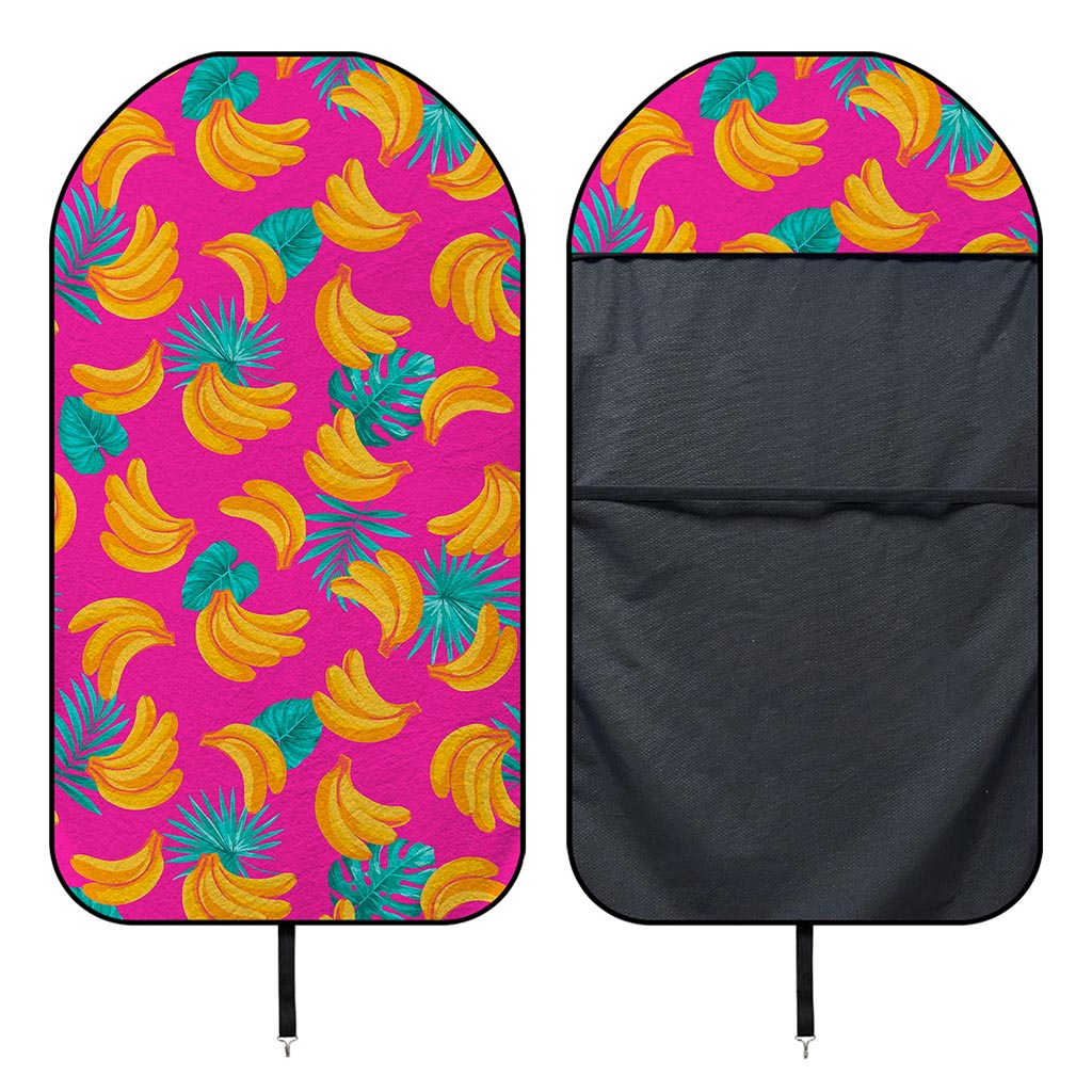 Pink Tropical Banana Pattern Print Waterproof Car Seat Cover