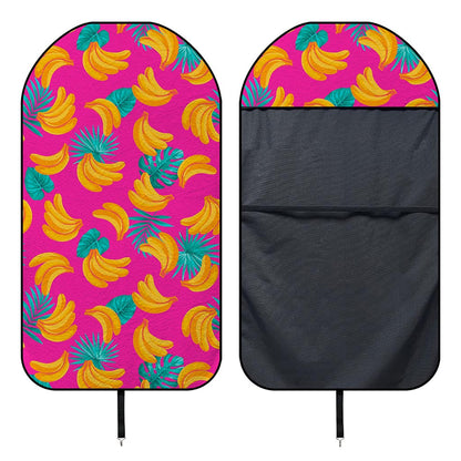 Pink Tropical Banana Pattern Print Waterproof Car Seat Cover