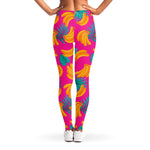 Pink Tropical Banana Pattern Print Women's Leggings