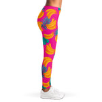 Pink Tropical Banana Pattern Print Women's Leggings