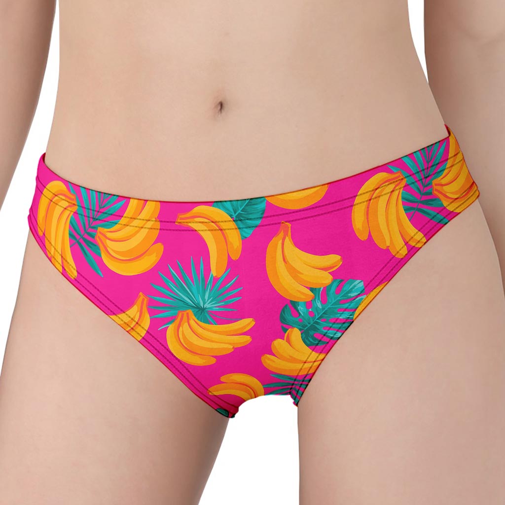 Pink Tropical Banana Pattern Print Women's Panties