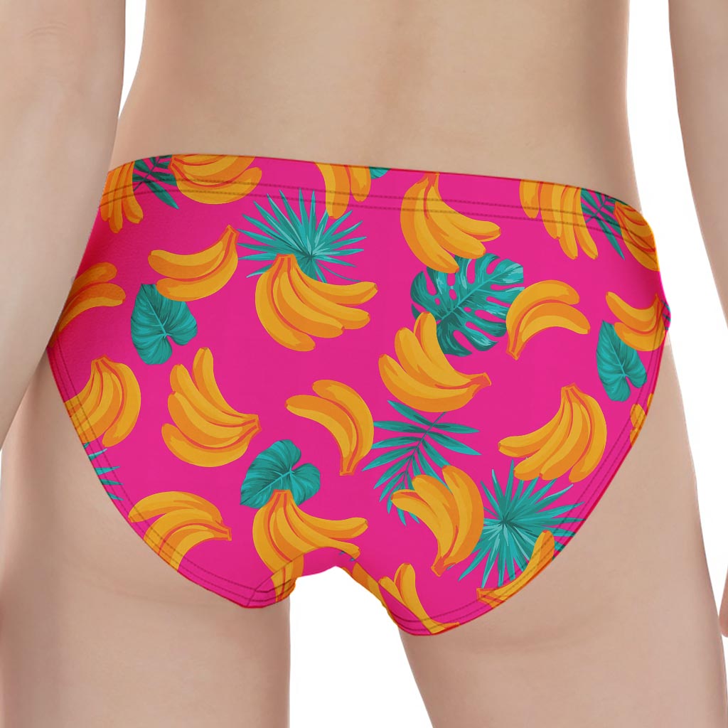 Pink Tropical Banana Pattern Print Women's Panties