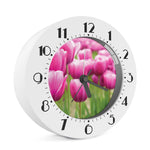 Pink Tulip Print Alarm Clock