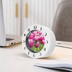 Pink Tulip Print Alarm Clock
