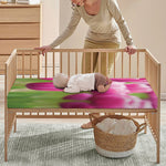 Pink Tulip Print Baby Crib Sheet