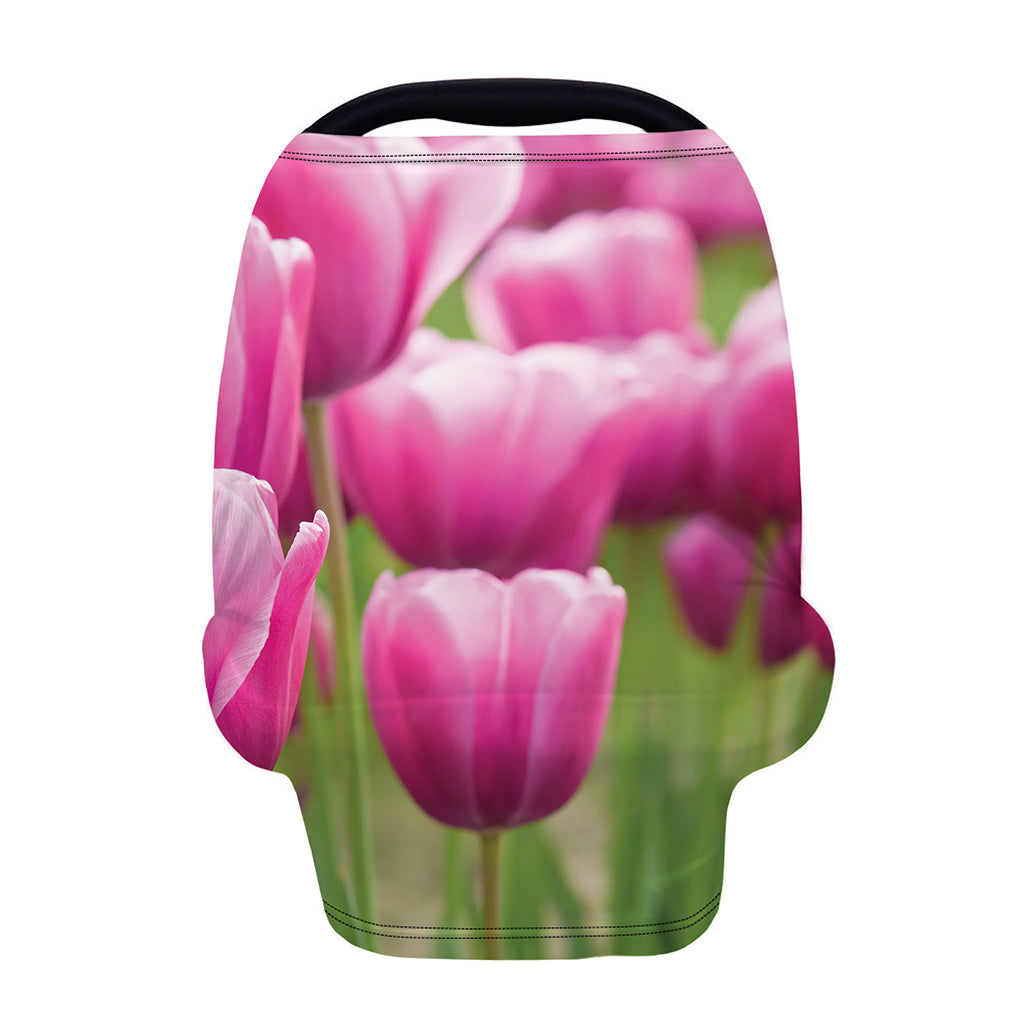 Pink Tulip Print Baby Seat Cover