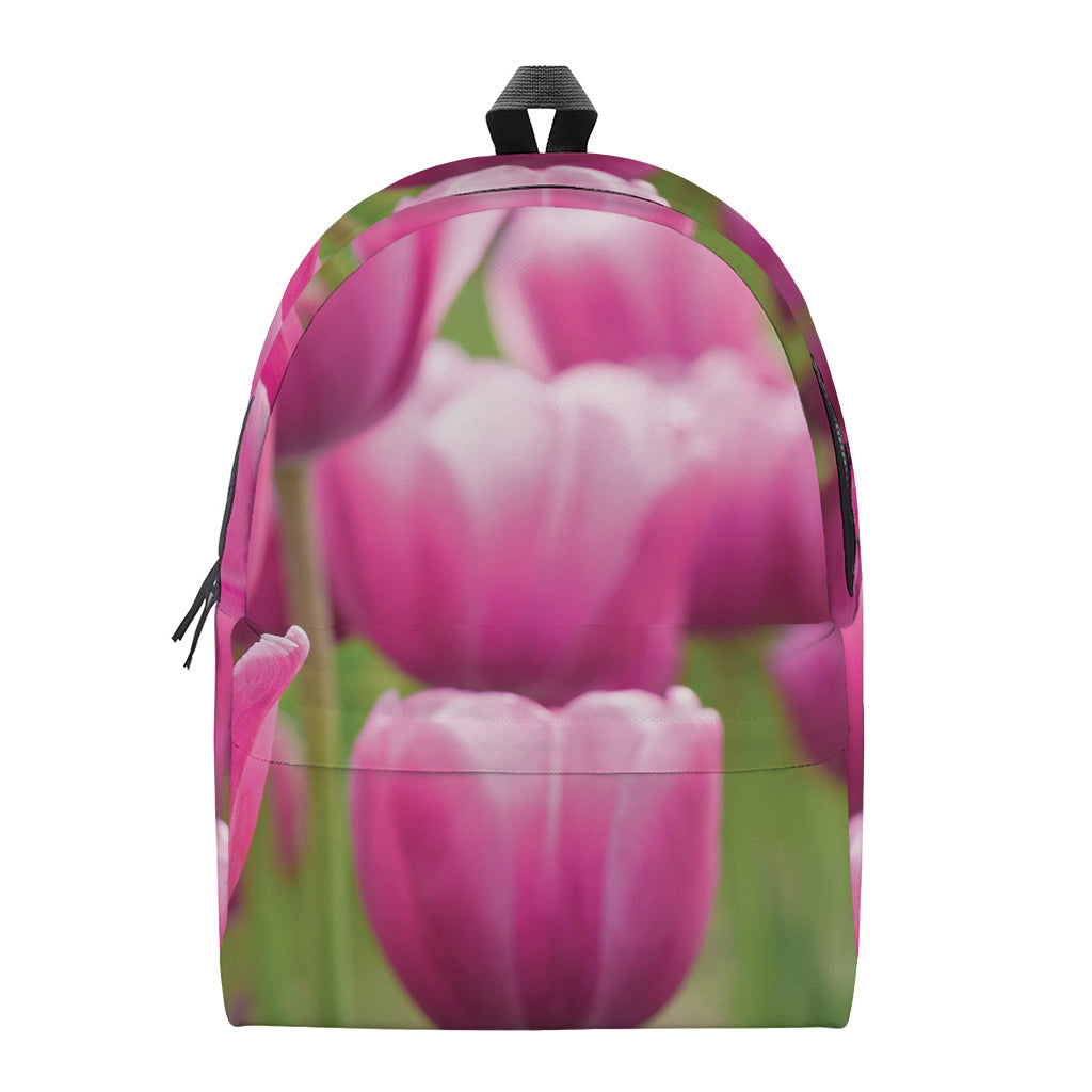 Pink Tulip Print Backpack