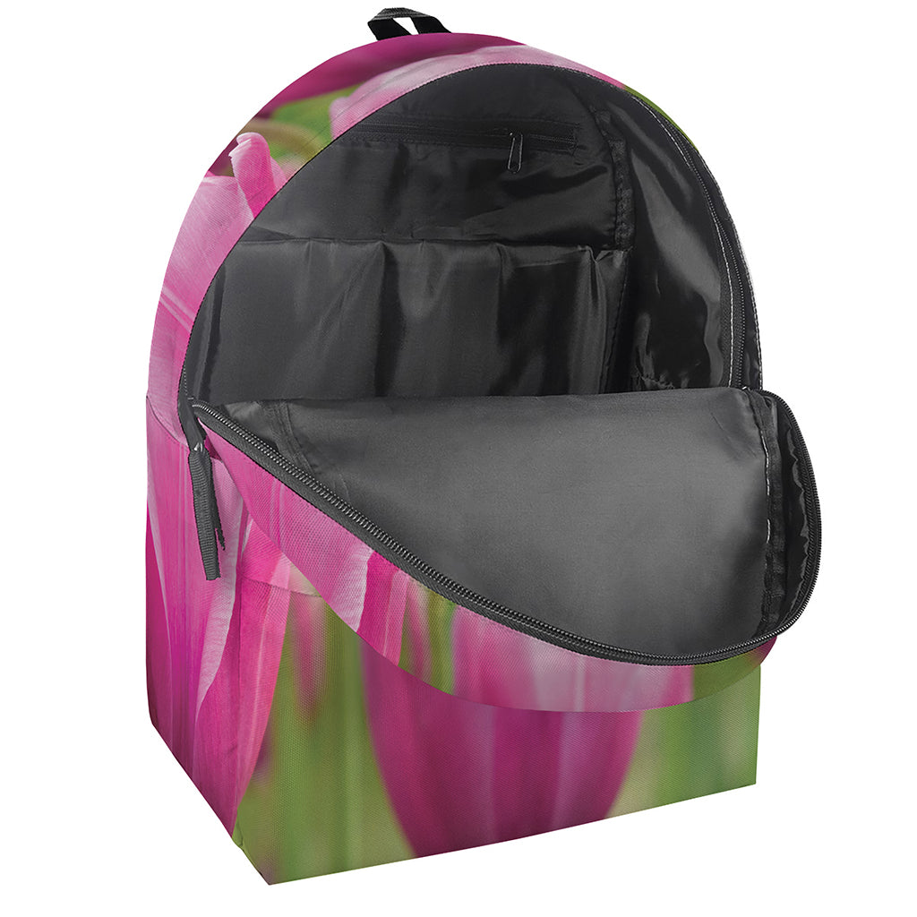 Pink Tulip Print Backpack