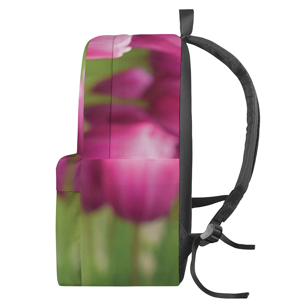 Pink Tulip Print Backpack