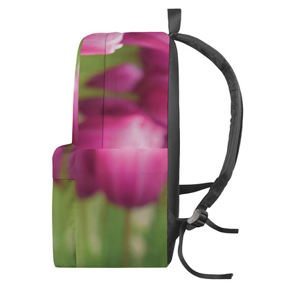 Pink Tulip Print Backpack