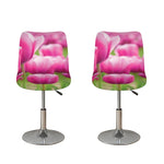 Pink Tulip Print Bar Stool Covers
