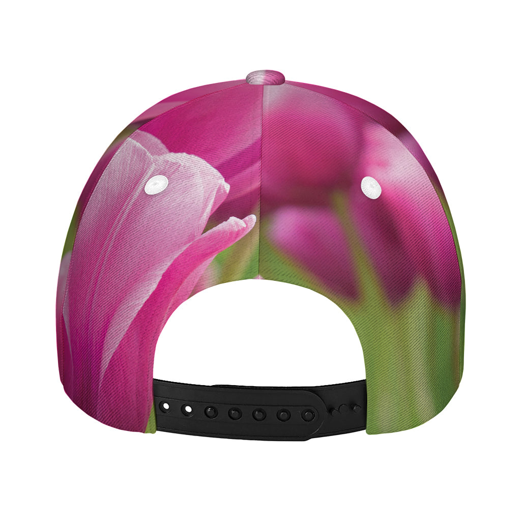 Pink Tulip Print Baseball Cap