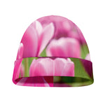 Pink Tulip Print Beanie