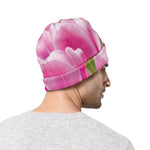 Pink Tulip Print Beanie