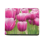 Pink Tulip Print Bifold Wallet