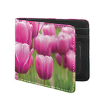 Pink Tulip Print Bifold Wallet