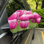 Pink Tulip Print Car Side Mirror Covers