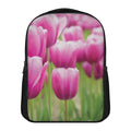 Pink Tulip Print Casual Backpack