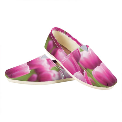 Pink Tulip Print Casual Shoes
