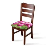 Pink Tulip Print Chair Cushion Cover