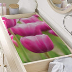 Pink Tulip Print Changing Pad Cover