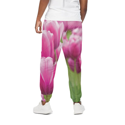 Pink Tulip Print Cotton Pants