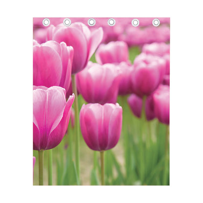 Pink Tulip Print Curtain