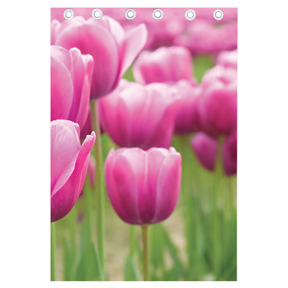 Pink Tulip Print Curtain