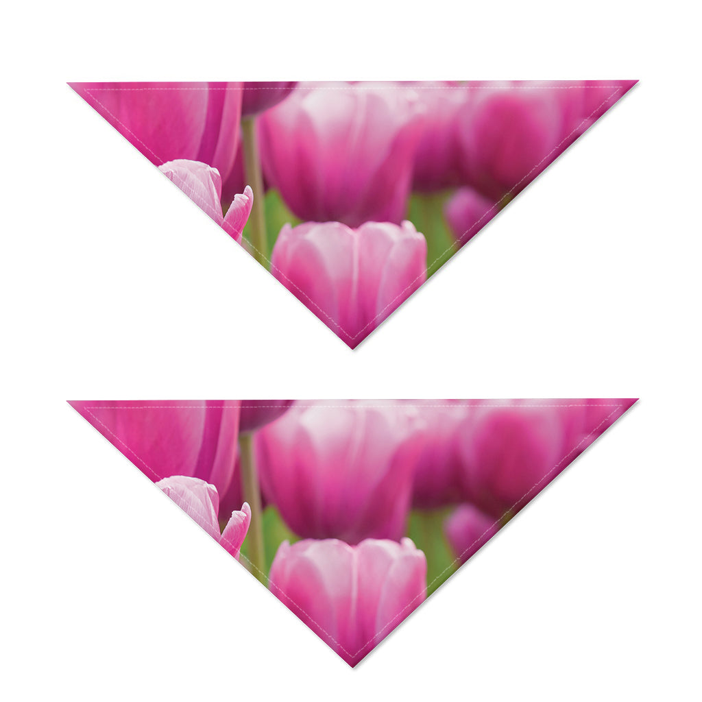 Pink Tulip Print Dog Bandana