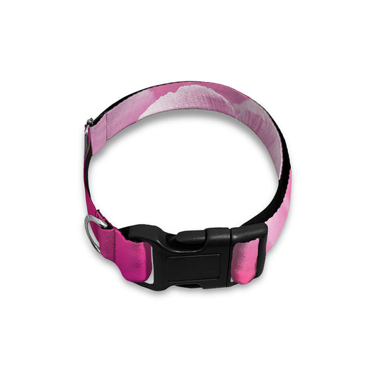 Pink Tulip Print Dog Collar