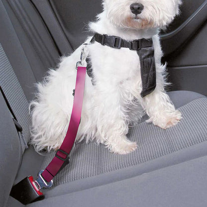 Pink Tulip Print Dog Seat Belt