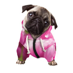 Pink Tulip Print Dog Zip Up Hoodie