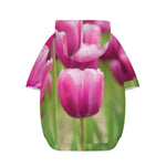 Pink Tulip Print Dog Zip Up Hoodie