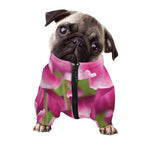 Pink Tulip Print Dog Zip Up Jacket