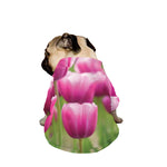 Pink Tulip Print Dog Zip Up Jacket
